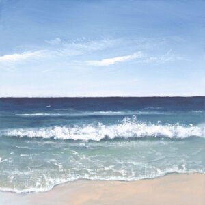 Maritime Malerei an der Ostsee, wenn sanft die Wellen an den Strand rollen